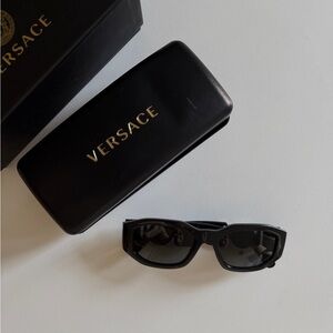 Versace Black Sunglasses with Gold Accents